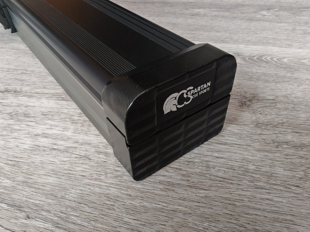 Spartan cue sports case Black/Grey | 1 Piece Pool Cue Case | Aluminium |  Chalk Holders