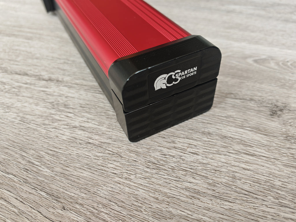 Spartan cue sports case Red/Black | 1 Piece Pool Cue Case | Aluminium |  Chalk Holders