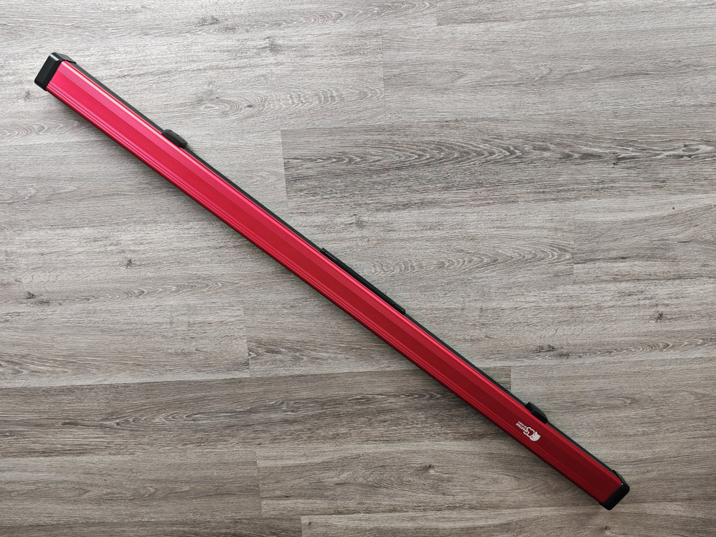 Spartan cue sports case Red/Black | 1 Piece Pool Cue Case | Aluminium |  Chalk Holders