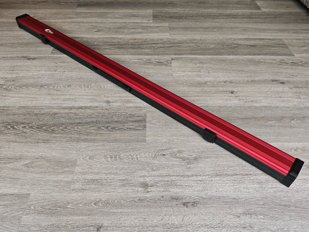 Spartan cue sports case Red/Black | 1 Piece Pool Cue Case | Aluminium |  Chalk Holders