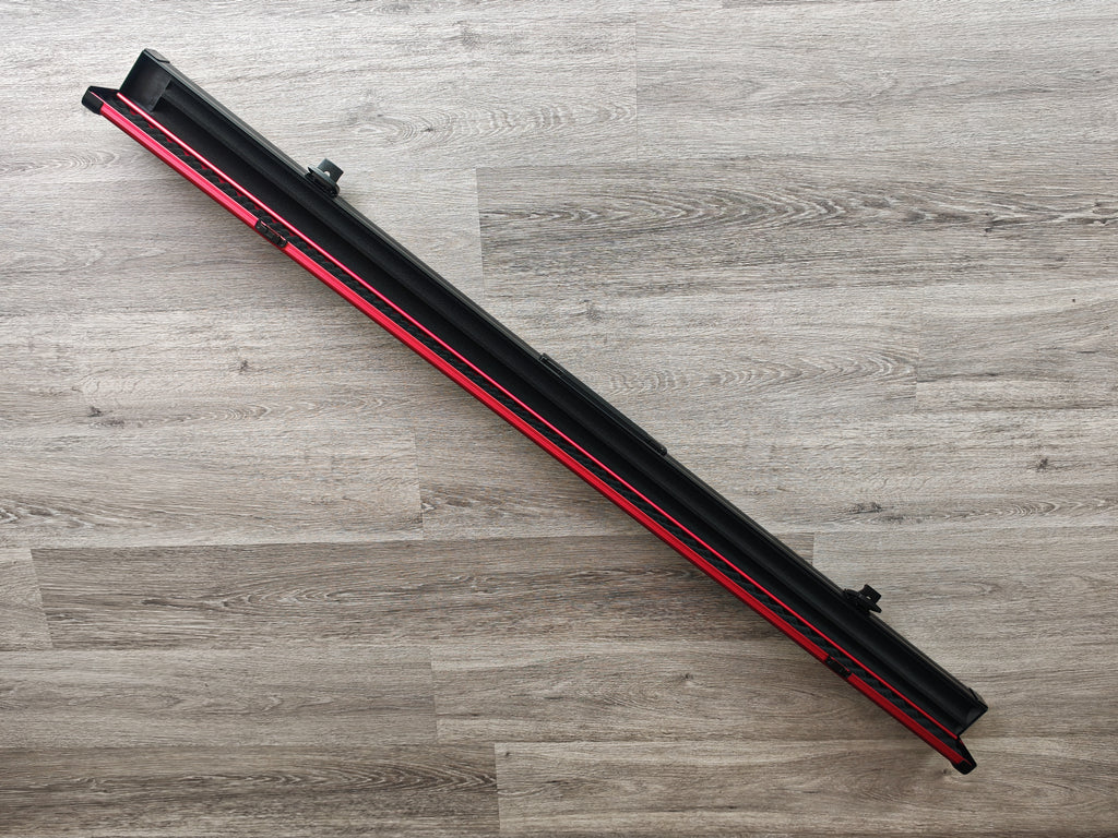 Spartan cue sports case Red/Black | 1 Piece Pool Cue Case | Aluminium |  Chalk Holders