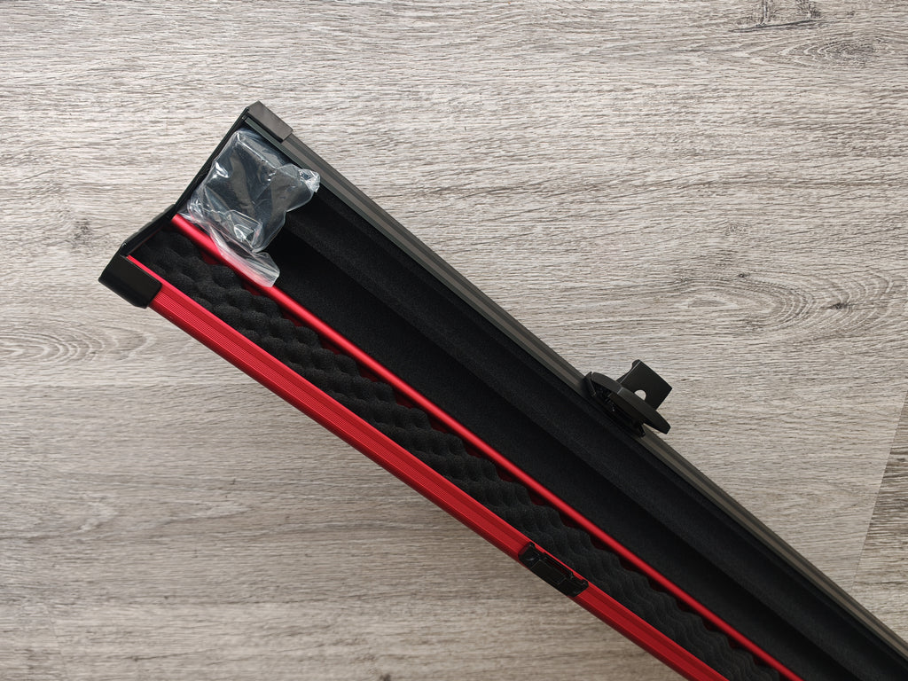 Spartan cue sports case Red/Black | 1 Piece Pool Cue Case | Aluminium |  Chalk Holders