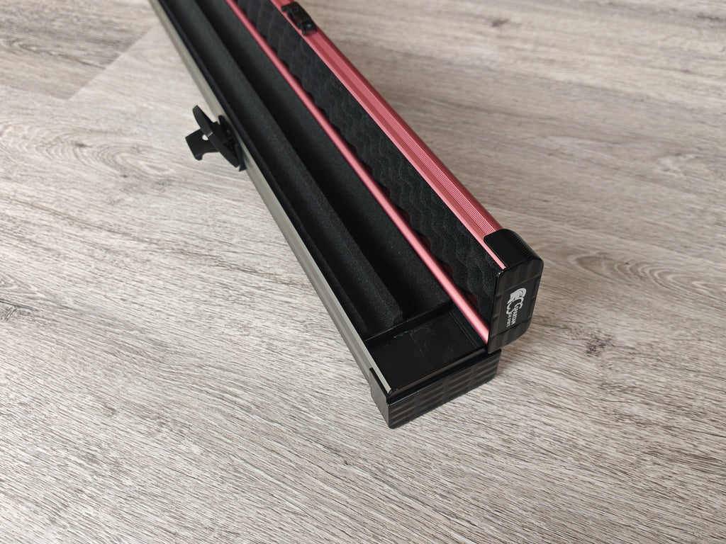 Spartan cue sports case Pink/Grey | 1 Piece Pool Cue Case | Aluminium |  Chalk Holders