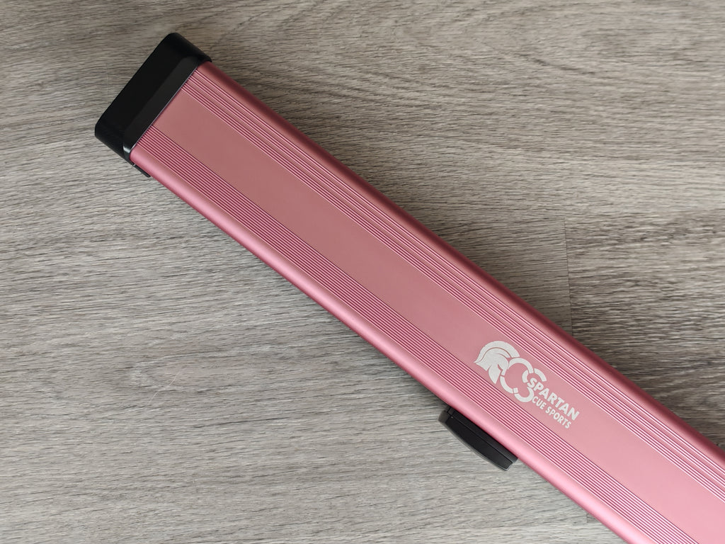 Spartan cue sports case Pink/Grey | 1 Piece Pool Cue Case | Aluminium |  Chalk Holders