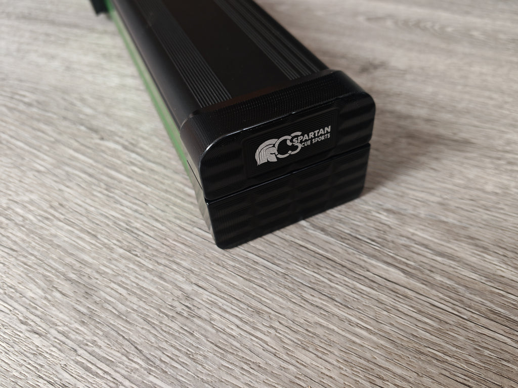 Spartan cue sports case Black/Green | 1 Piece Pool Cue Case | Aluminium |  Chalk Holders
