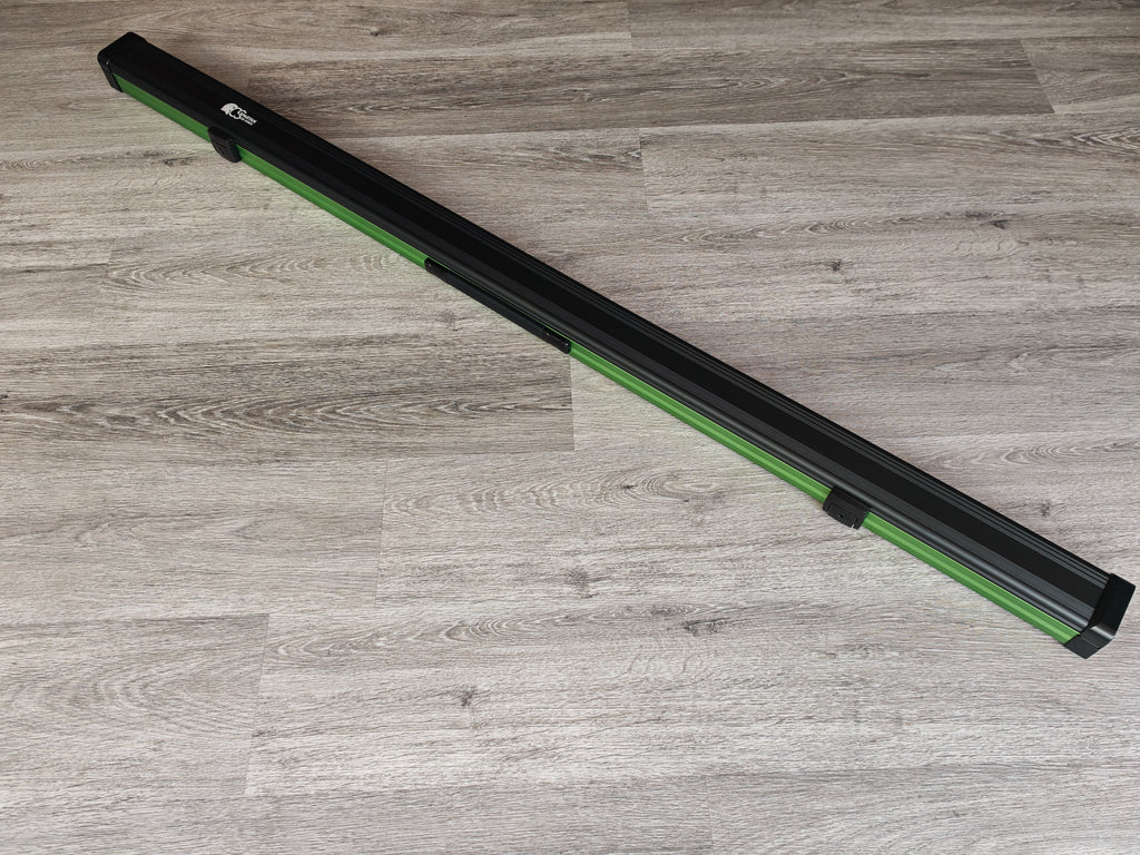 Spartan cue sports case Black/Green | 1 Piece Pool Cue Case | Aluminium |  Chalk Holders
