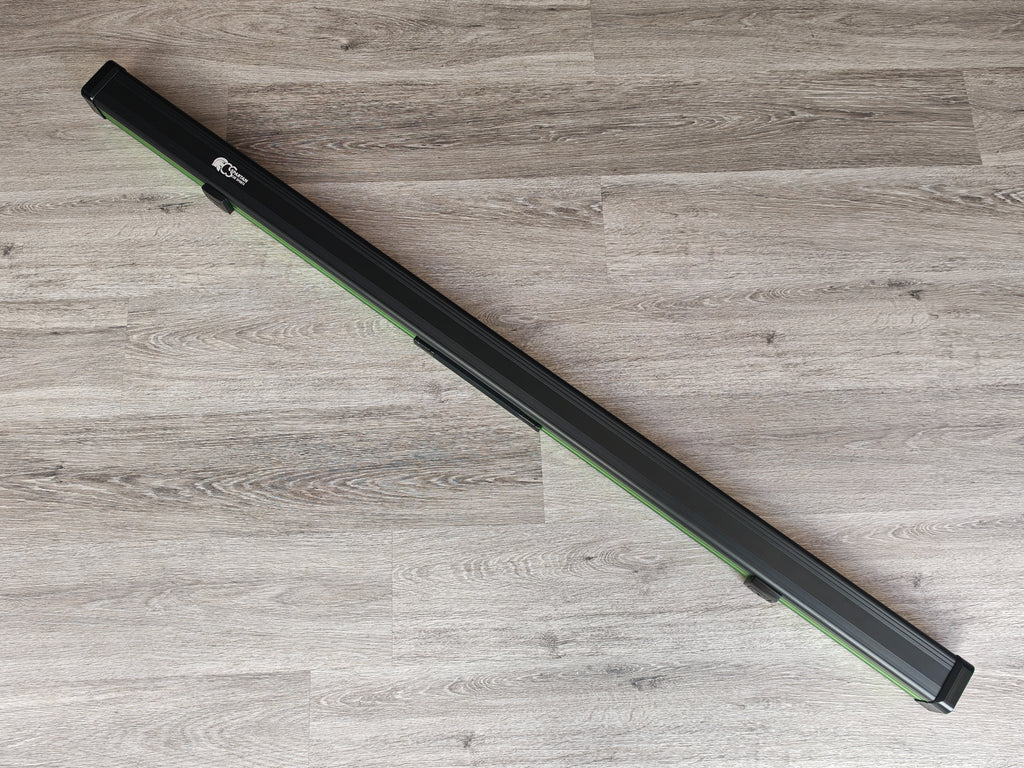 Spartan cue sports case Black/Green | 1 Piece Pool Cue Case | Aluminium |  Chalk Holders
