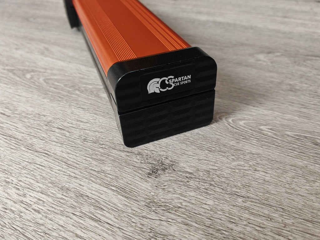Spartan cue sports case Orange/Black | 1 Piece Pool Cue Case | Aluminium |  Chalk Holders