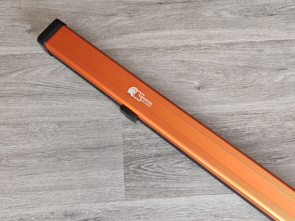 Spartan cue sports case Orange/Black | 1 Piece Pool Cue Case | Aluminium |  Chalk Holders