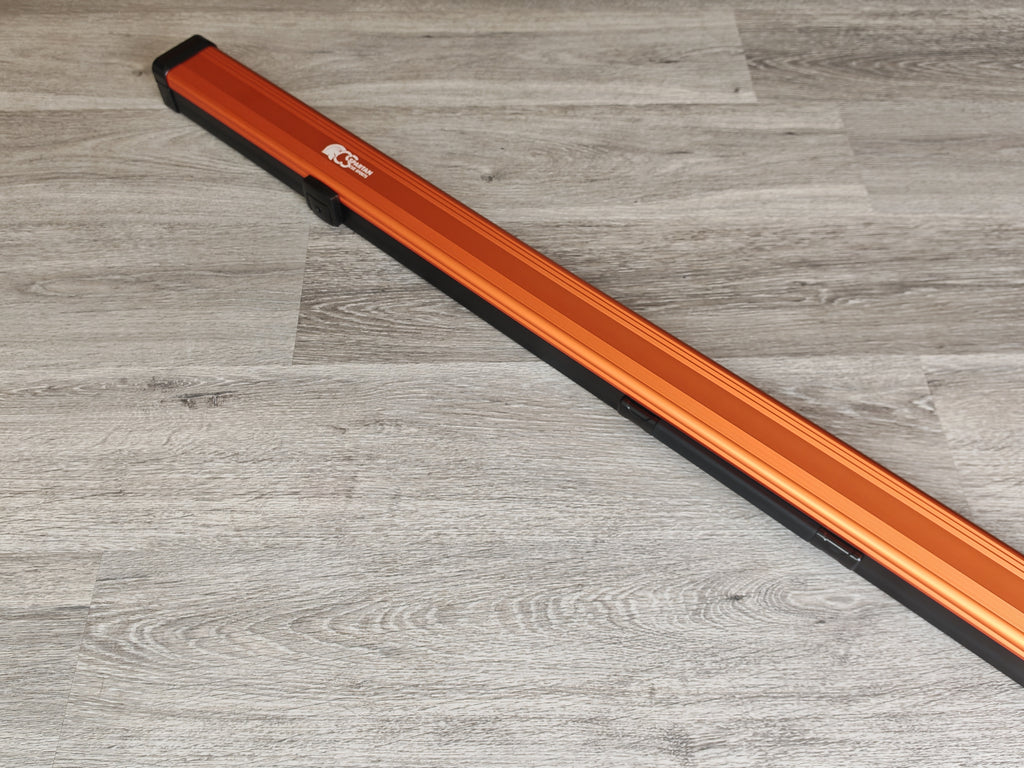 Spartan cue sports case Orange/Black | 1 Piece Pool Cue Case | Aluminium |  Chalk Holders
