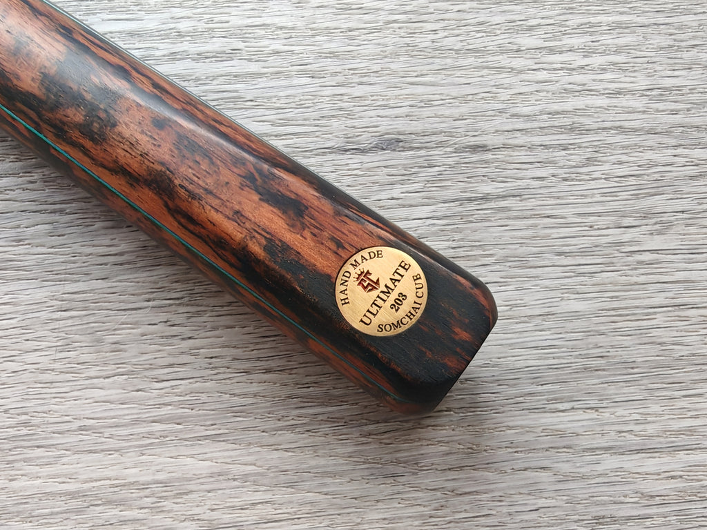 Somchai Ultimate 1 Piece Cue - 9mm titanium Tip , 17.75oz , 57"  12 splice  (Badge Number 203)